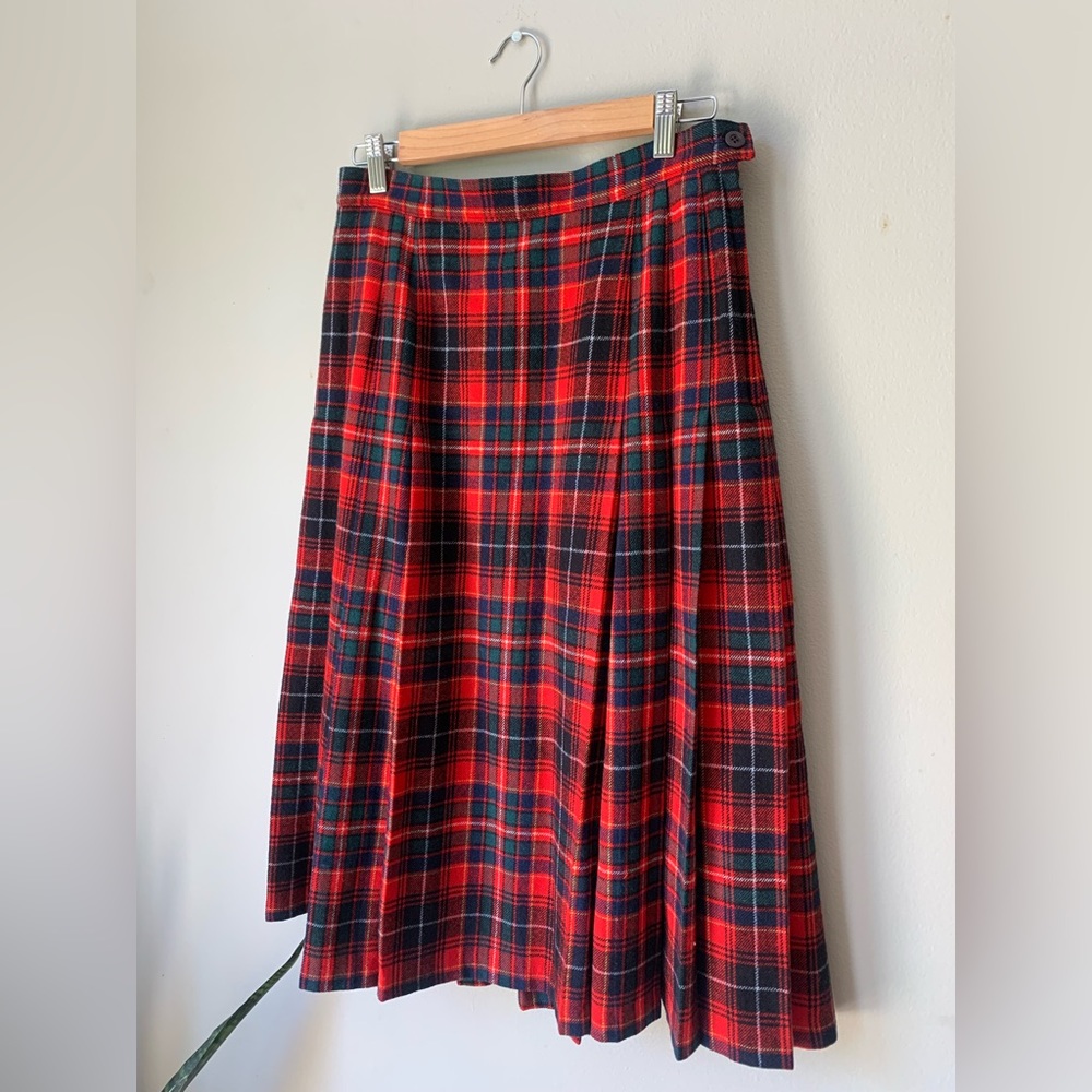 Vintage Pendleton Tartan Plaid Wool Skirt